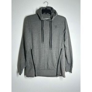 Core By Jack & Jones Men’s Gray Hoodie Zip Trim Size L Elbows Patch